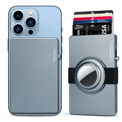 Carteira Pop-Up TOYFID em Alumínio com Suporte para AirTag e Proteção RFID