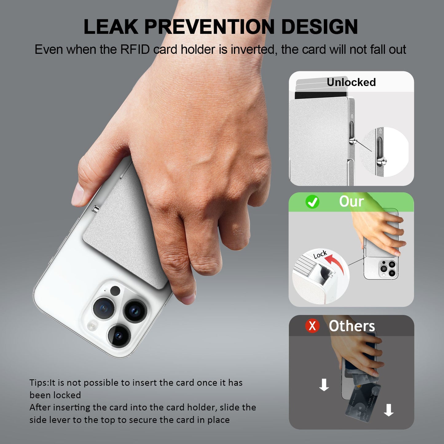 Carteira Magnética TOYFID para iPhone com Suporte Ajustável e Proteção RFID