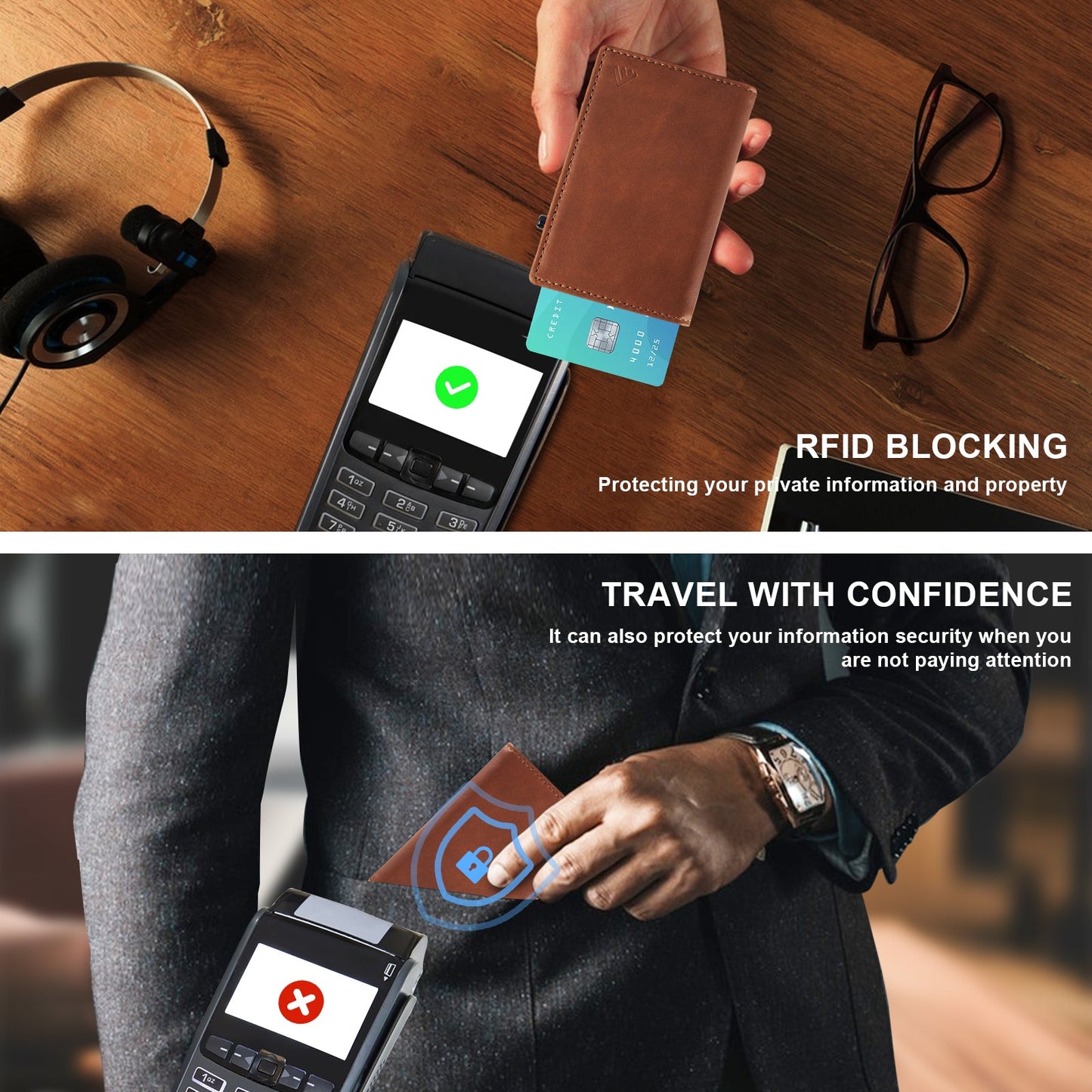 Carteira Pop-Up TOYFID em Couro Legítimo e Alumínio com Proteção RFID