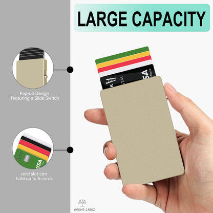 Carteira Pop-Up Minimalista TOYFID em Alumínio com Proteção RFID