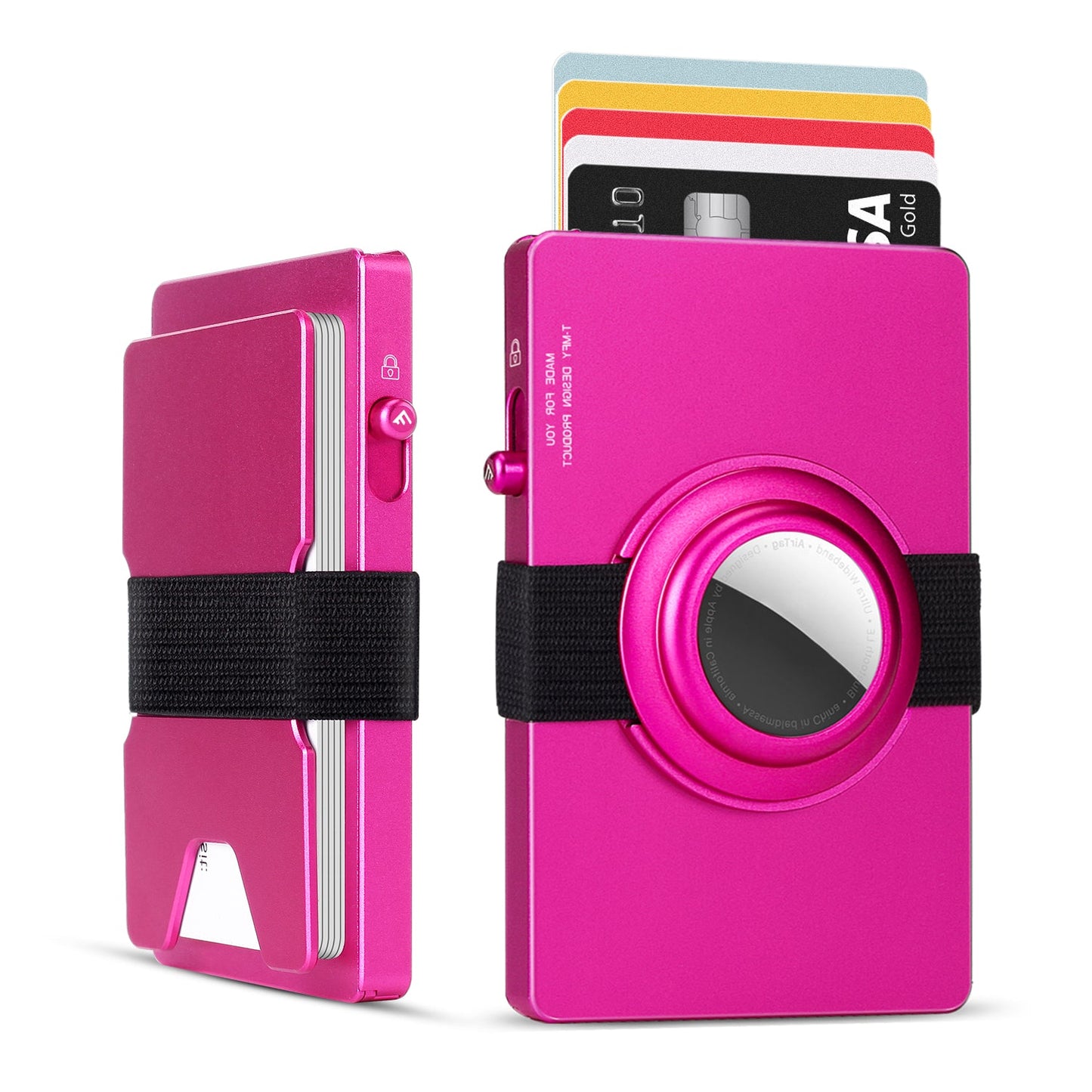 Carteira Pop-Up TOYFID em Alumínio com Suporte para AirTag e Proteção RFID