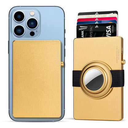 Carteira Pop-Up TOYFID em Alumínio com Suporte para AirTag e Proteção RFID