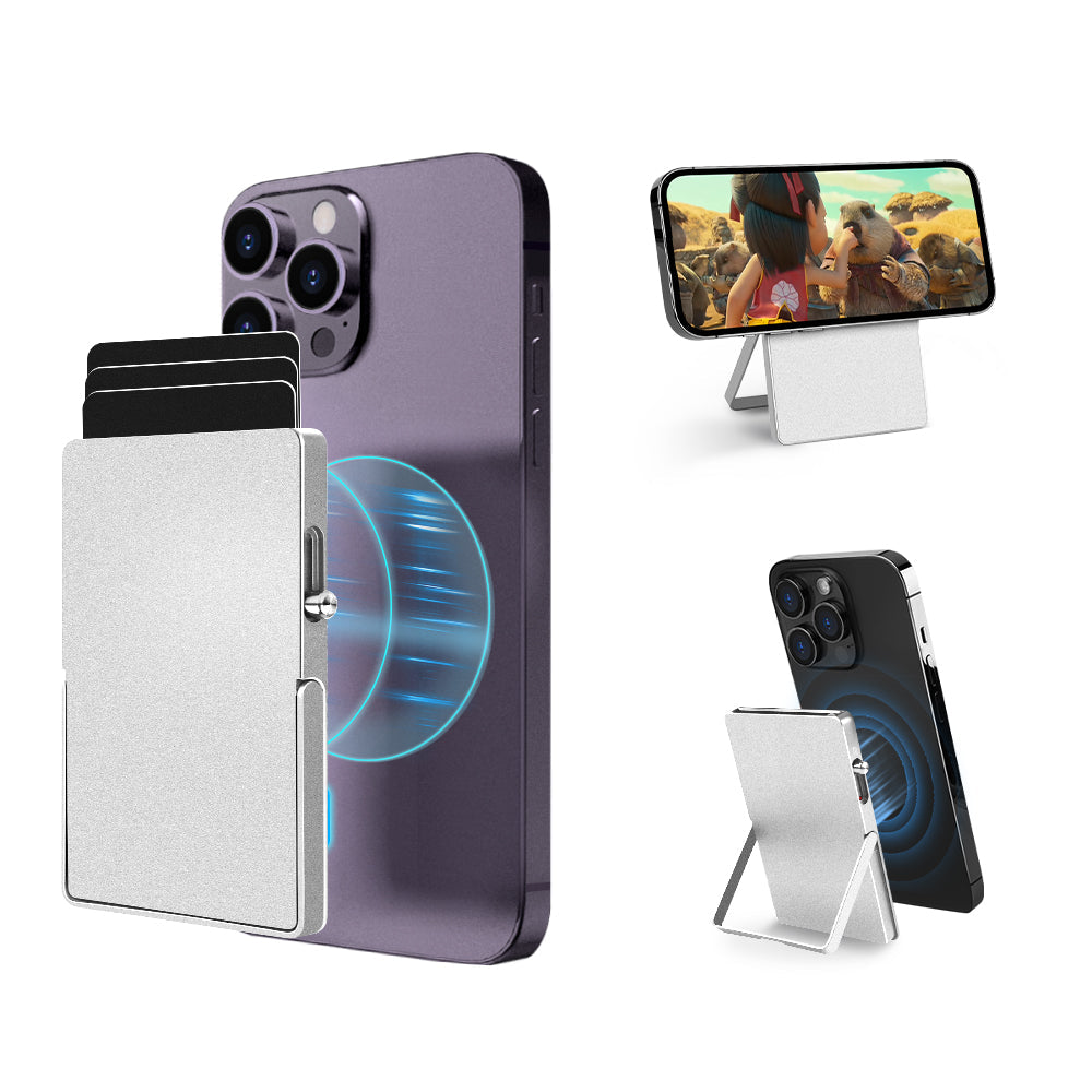 Carteira Magnética TOYFID para iPhone com Suporte Ajustável e Proteção RFID